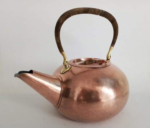 Werkstatte Carl Auböck Brass & Copper Modernist/Bauhaus Teapot Vienna 1950S