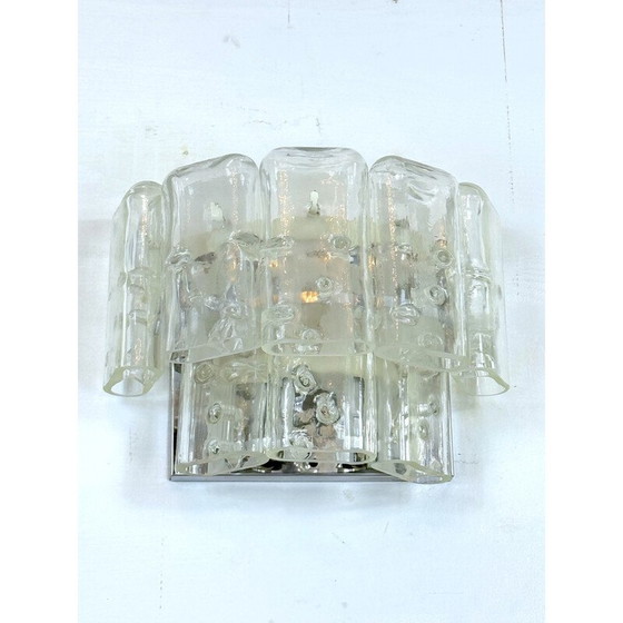 Image 1 of Set di 4 lampade da parete vintage in vetro di Murano trasparente, Italia anni '70