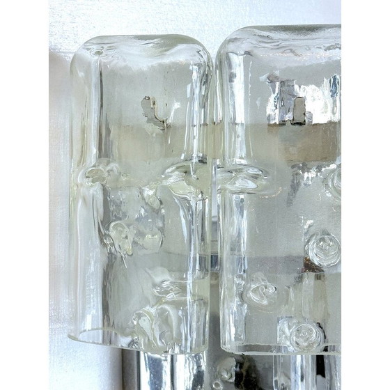 Image 1 of Set di 4 lampade da parete vintage in vetro di Murano trasparente, Italia anni '70