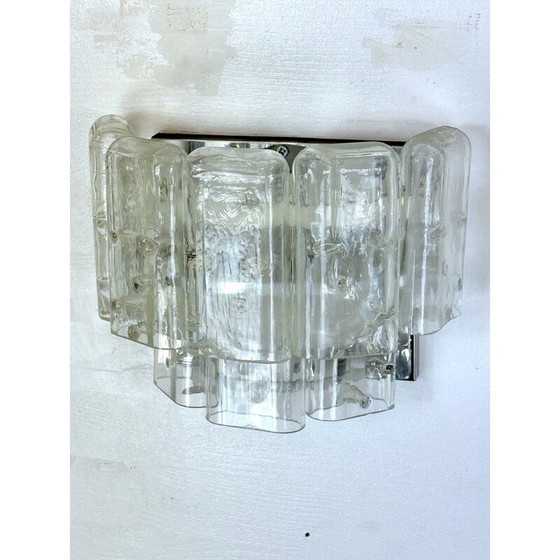 Image 1 of Set di 4 lampade da parete vintage in vetro di Murano trasparente, Italia anni '70