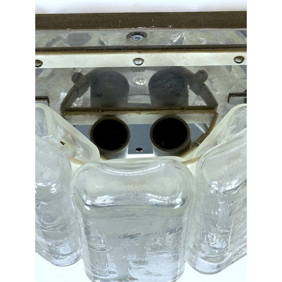 Image 1 of Set di 4 lampade da parete vintage in vetro di Murano trasparente, Italia anni '70