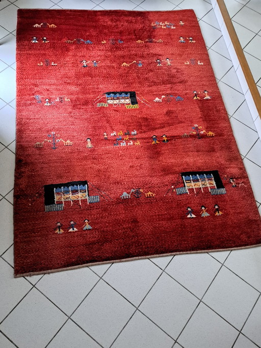 1x Red Gabbeh rug