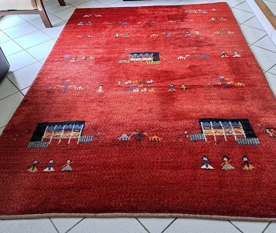 Image 1 of 1x Red Gabbeh rug