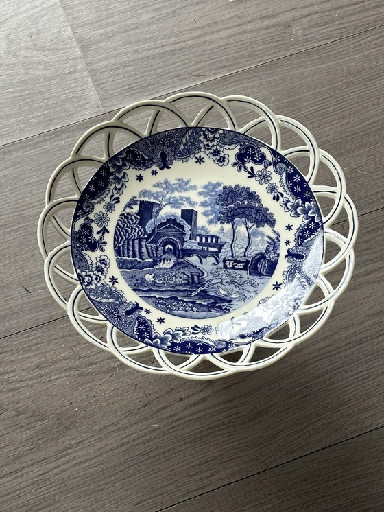 Image 1 of Vintage Etagère Delfsblauw  Cambridge Old English Royal Sphinx 