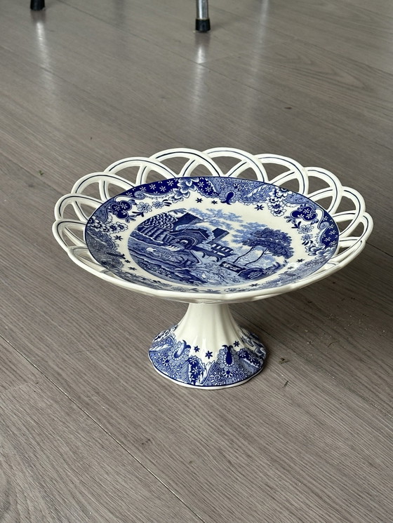 Image 1 of Vintage Etagère Delfsblauw  Cambridge Old English Royal Sphinx 