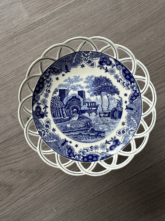 Image 1 of Vintage Etagère Delfsblauw  Cambridge Old English Royal Sphinx 