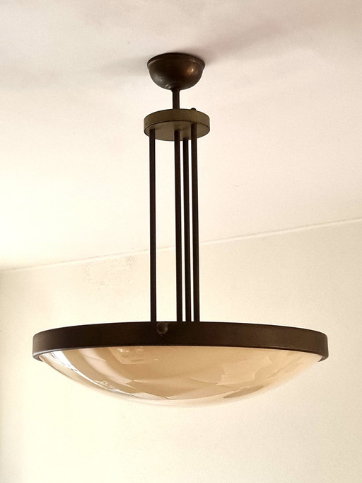 Brass / Bronze Pendant Lamp - 1940s - Ø60Cm - Germany