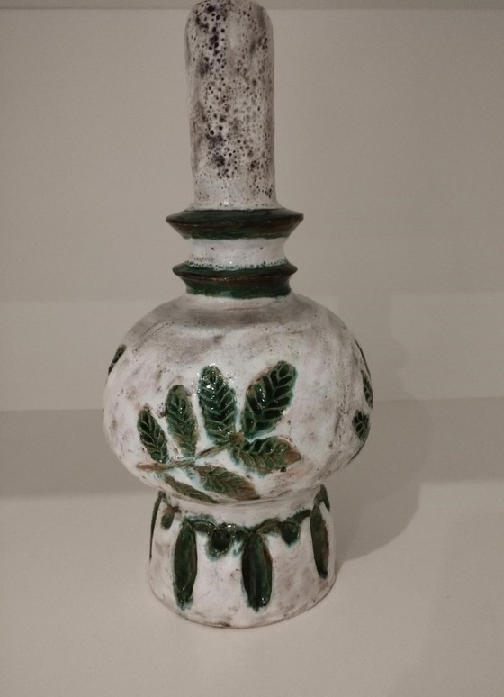 Image 1 of Base de lámpara de diseño con decoración incisa original, década de 1980