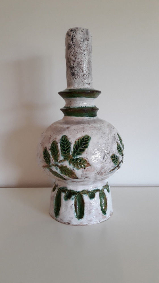 Image 1 of Base de lámpara de diseño con decoración incisa original, década de 1980