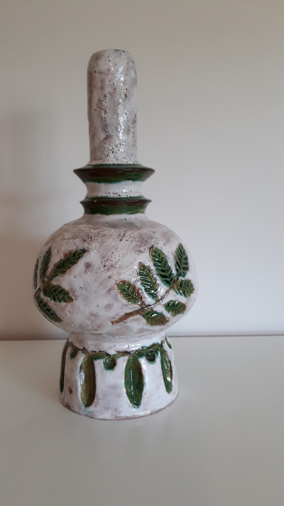 Image 1 of Base de lámpara de diseño con decoración incisa original, década de 1980