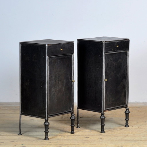 Set Iron Nightstands, 1910S