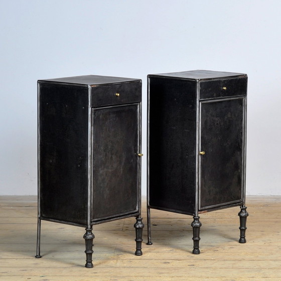 Image 1 of Set Iron Nightstands, 1910S