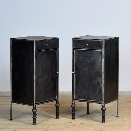 Set Iron Nightstands, 1910S