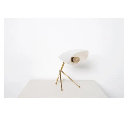 Image 1 of Cosack Leuchten Table Lamp with Brass Tripod Base