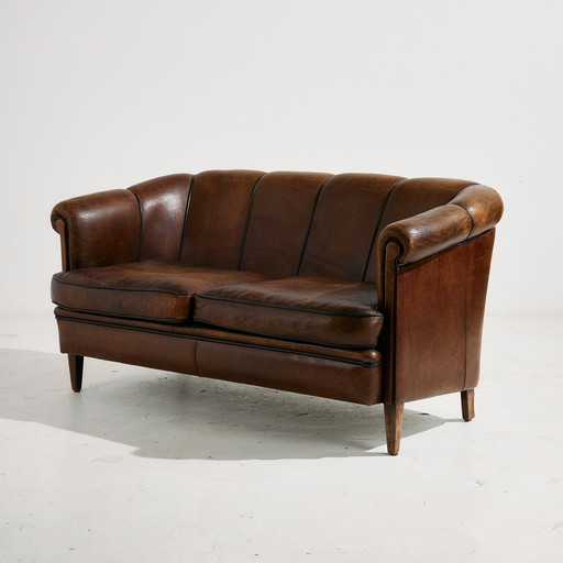 Mk10576 Dutch Two-Seater Leather Sofa