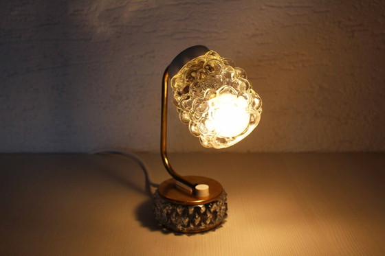 Image 1 of Vintage Glass Bedside Lamp 1950