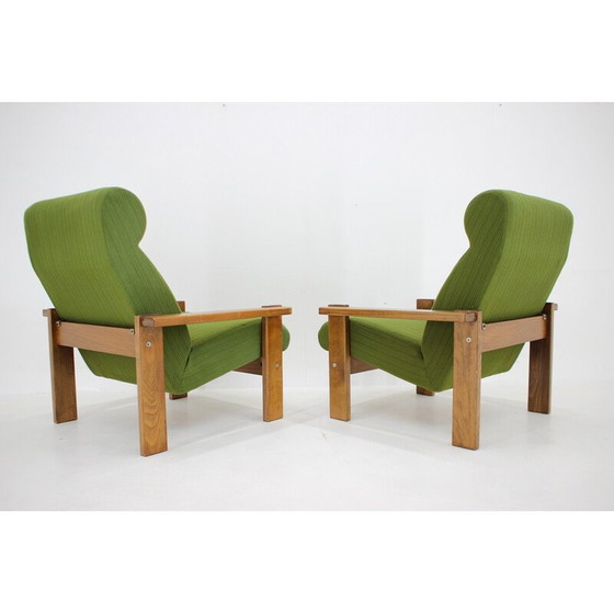 Image 1 of Pair of vintage beechwood armchairs, Czechoslovakia 1970s