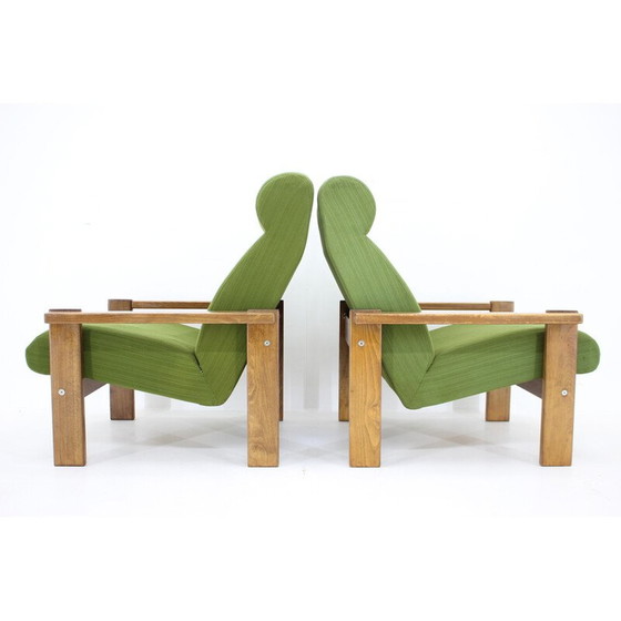 Image 1 of Pair of vintage beechwood armchairs, Czechoslovakia 1970s