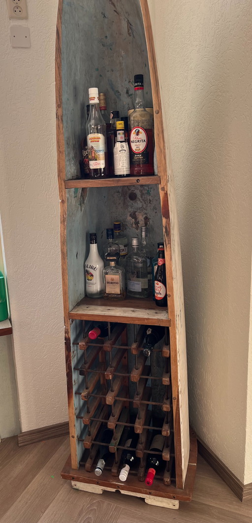 Half canoe liquor cabinet Indonesia