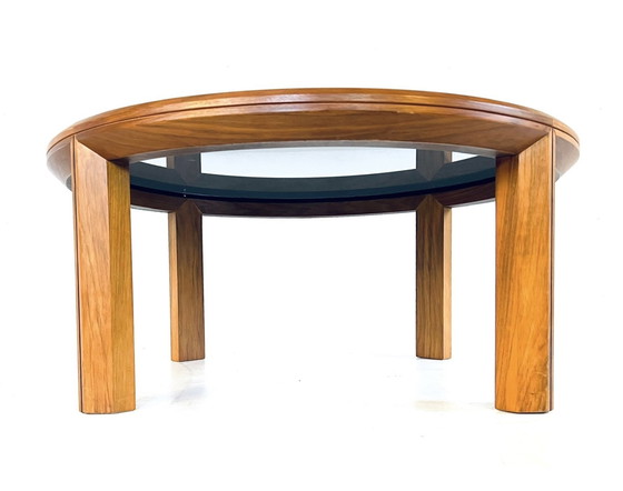Image 1 of Vintage Coffee Table Teak & Smoked Glass '70s