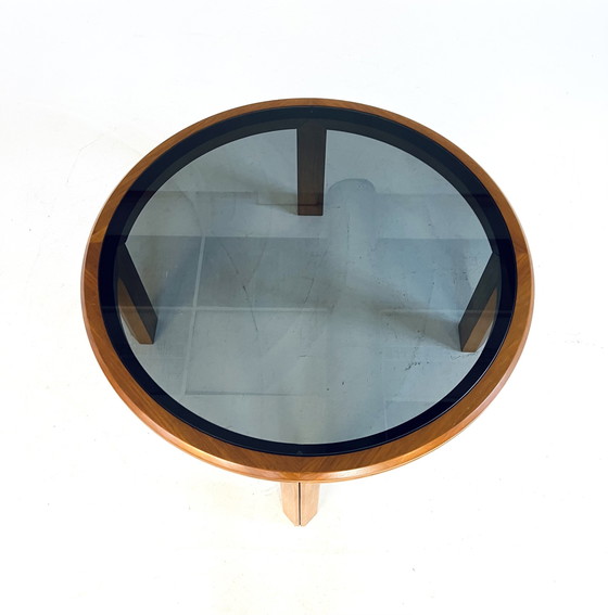 Image 1 of Vintage Coffee Table Teak & Smoked Glass '70s