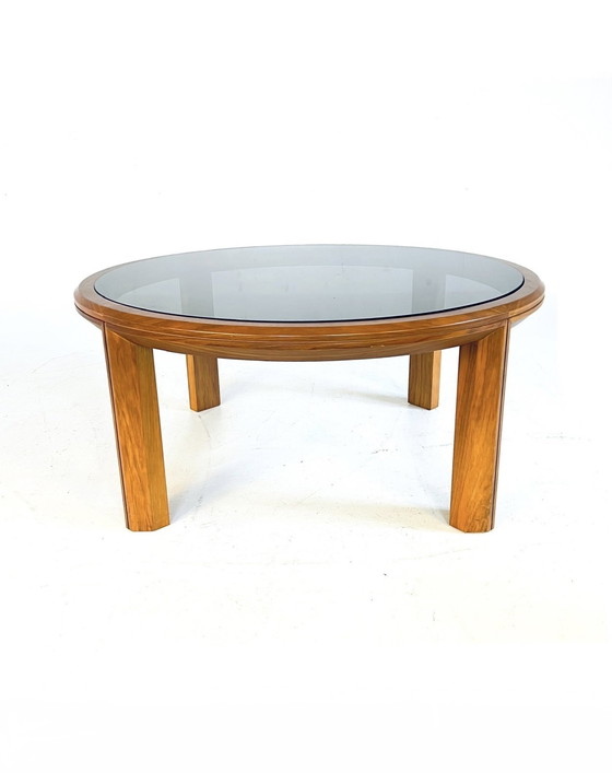Image 1 of Vintage Coffee Table Teak & Smoked Glass '70s
