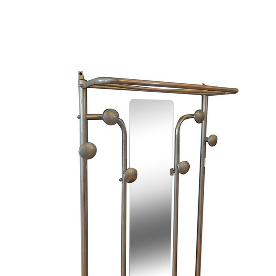 Image 1 of Vintage Art Deco wall coat rack in aluminum tube, France
