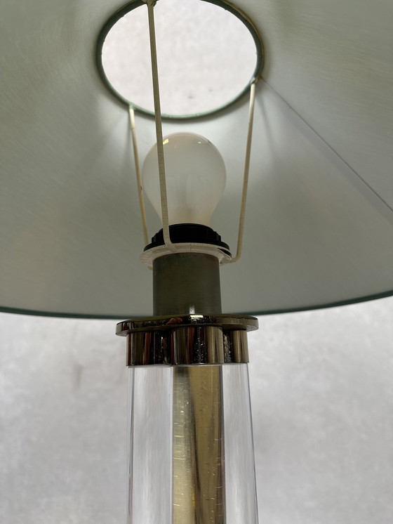 Image 1 of Vintage Hollywood Regency Table Lamp - Brass And Perspex