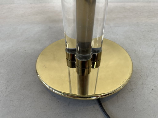 Vintage Hollywood Regency Table Lamp - Brass And Perspex