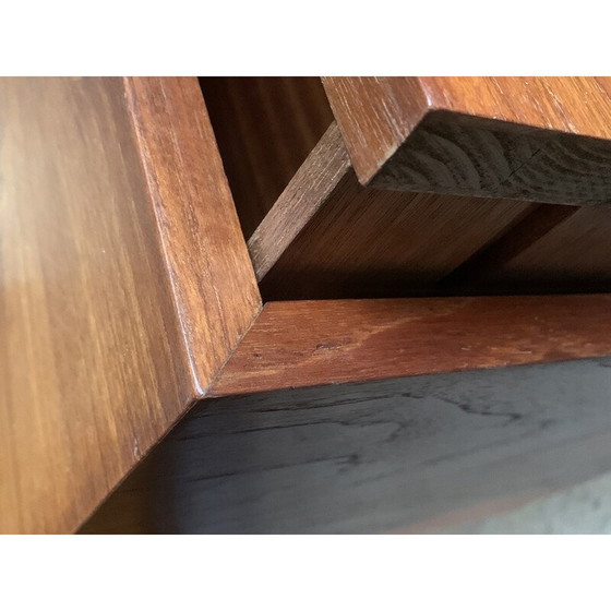 Image 1 of Vintage teak and metal chest of drawers with 4 drawers
