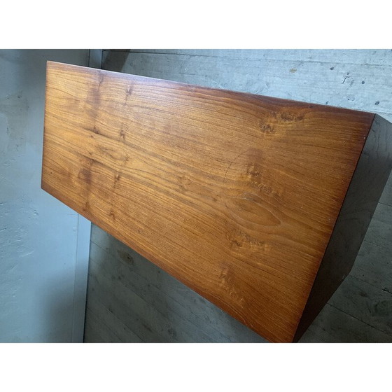 Image 1 of Vintage teak and metal chest of drawers with 4 drawers