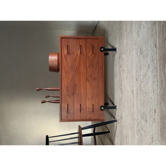 Image 1 of Vintage teak and metal chest of drawers with 4 drawers