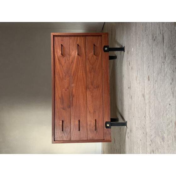 Image 1 of Vintage teak and metal chest of drawers with 4 drawers