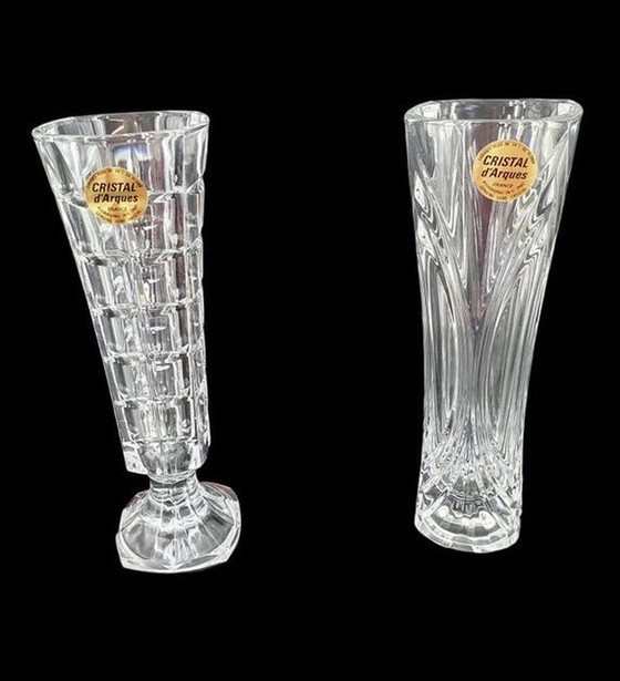 Image 1 of 1207 Vintage Crystal Glass Vases