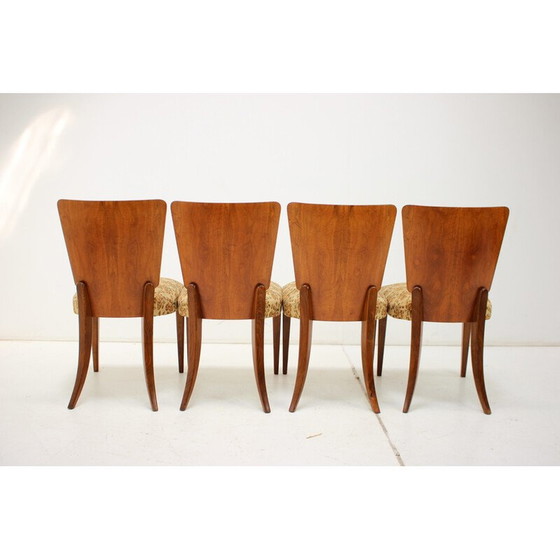 Image 1 of Set of 4 vintage H-214 fabric dining chairs by Jindrich Halabala for Up Závody, Czechoslovakia 1950