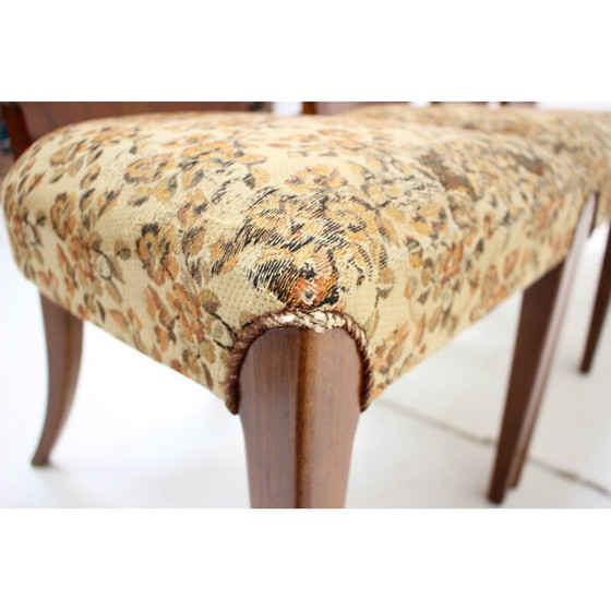 Image 1 of Set of 4 vintage H-214 fabric dining chairs by Jindrich Halabala for Up Závody, Czechoslovakia 1950