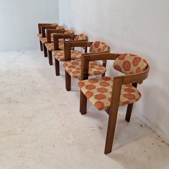 Image 1 of Set of 6 vintage armchairs in beautiful wood, Italy 1960