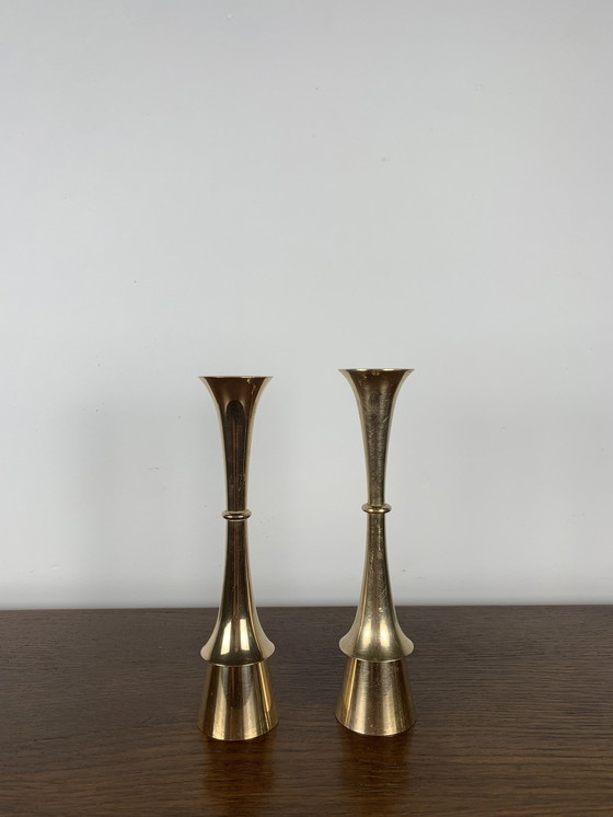 Image 1 of Brass Candlestick Duo, Attributed To Jens Harald Quistgaard, 1960, Denmark