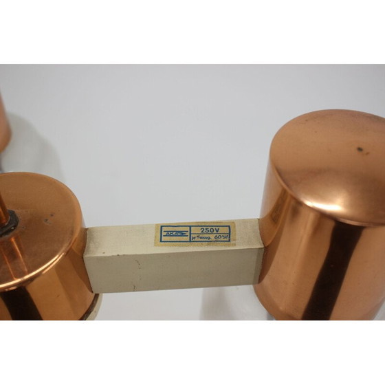 Image 1 of Lampadario vintage in ottone e plastica, Cecoslovacchia 1970