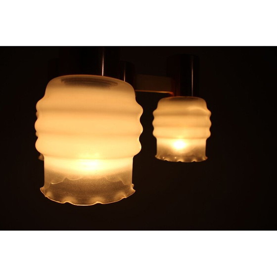 Image 1 of Lampadario vintage in ottone e plastica, Cecoslovacchia 1970