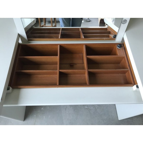 Image 1 of Vintage dressing table in white lacquered wood and sycamore, Switzerland 1980s