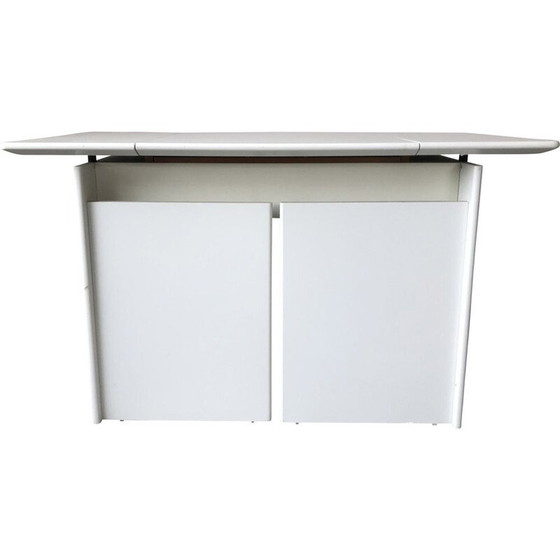 Image 1 of Vintage dressing table in white lacquered wood and sycamore, Switzerland 1980s