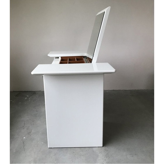Image 1 of Vintage dressing table in white lacquered wood and sycamore, Switzerland 1980s