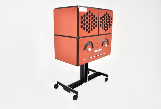 Image 1 of Orange Stereophonic RR-126 Radio by F.lli Castiglioni for Brionvega, 1960s