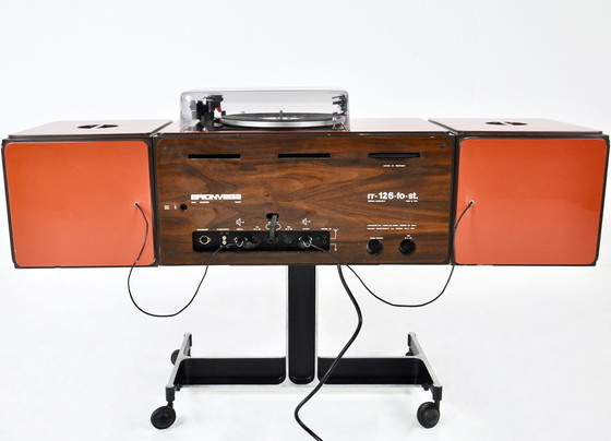 Image 1 of Orange Stereophonic RR-126 Radio by F.lli Castiglioni for Brionvega, 1960s