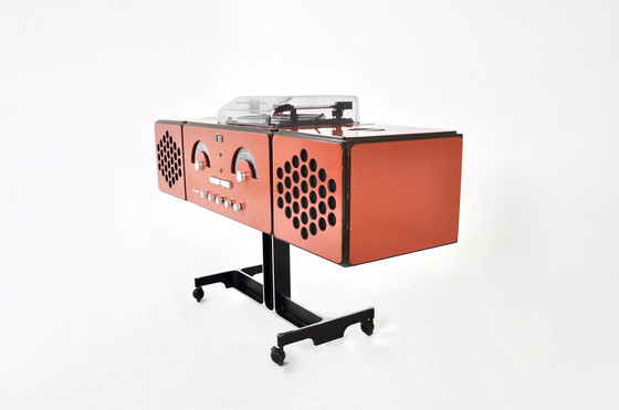 Image 1 of Orange Stereophonic RR-126 Radio by F.lli Castiglioni for Brionvega, 1960s