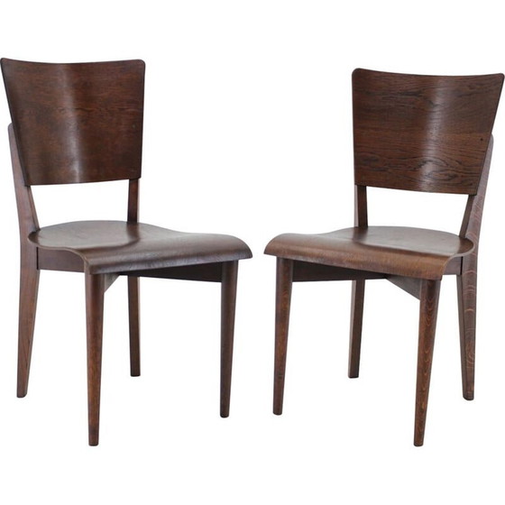 Image 1 of Pair of vintage side chairs by J.Halabala for Up zavody, 1950