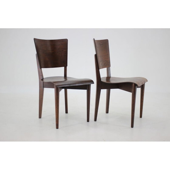 Image 1 of Pair of vintage side chairs by J.Halabala for Up zavody, 1950