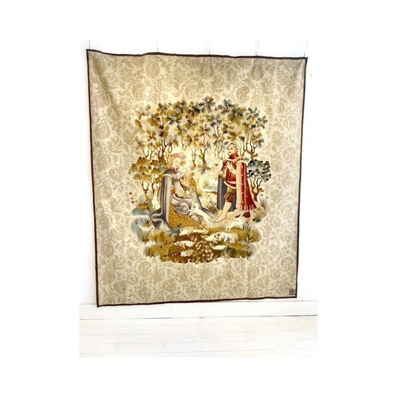 Image 1 of Tapiz de mediados de siglo "La ofrenda del corazón", Bélgica, década de 1940