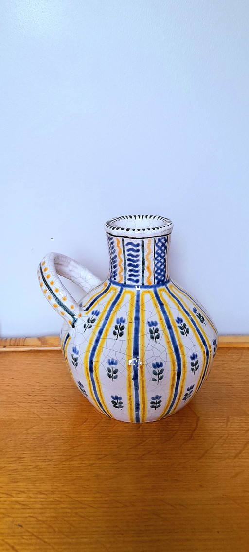 Enamelled Ceramic Vase or Jug, 1950.